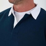 Solid Polo Pullover // Prussian-Blue (L)