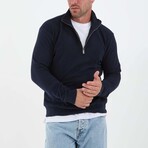 Quarter-Zip Solid Pullover // Navy (L)