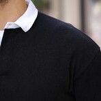 Solid Polo Pullover // Black (L)