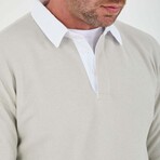 Solid Polo Pullover // Stone (L)