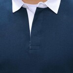 Solid Polo Pullover // Indigo (L)