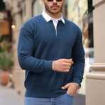 Solid Polo Pullover // Indigo (L)