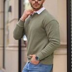 Solid Polo Pullover // Light-Khaki (L)