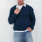 Solid Polo Pullover // Indigo (L)