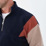Block Quarter-Zip Pullover // Navy (L)