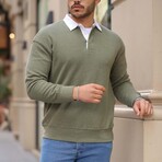 Solid Polo Pullover // Light-Khaki (L)