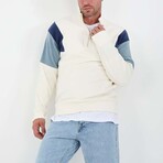 Block Quarter-Zip Pullover // White (L)