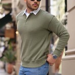 Solid Polo Pullover // Light-Khaki (L)