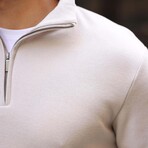 Quarter-Zip Solid Pullover // Stone (S)