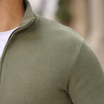 Quarter-Zip Solid Pullover // Khaki (L)