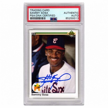 Sammy Sosa // CHI White Sox // Signed 1990 Upper Deck Trading Card #17