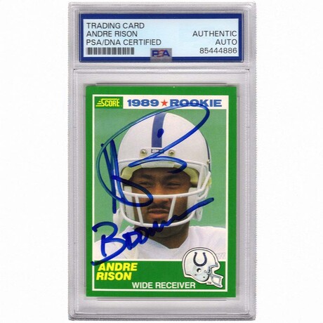 Andre Rison // Signed Colts 1989 Score Rookie Trading Card #272 w/Bad Moon