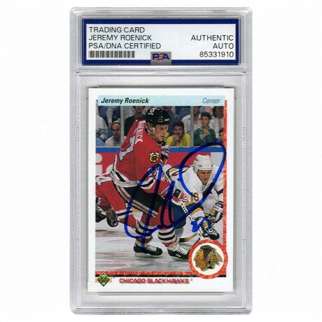 Jeremy Roenick // CHI Blackhawks // Signed 1990 Upper Deck RC #63