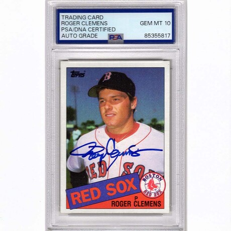 Roger Clemens // BOS Red Sox // Signed 1985 Topps RC #181 // AG 10