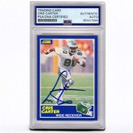 Cris Carter // Signed Eagles 1989 Score Football Rookie Trading Card #73