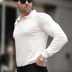 Knit Polo Sweater // White (S)