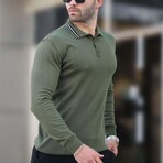 Tipped Polo Sweater // Khaki (S)