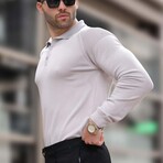 Knit Polo Sweater // Gray (S)