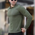 Tipped Polo Sweater // Khaki (S)