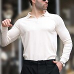 Knit Polo Sweater // White (S)