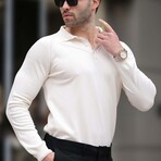 Knit Polo Sweater // White (S)