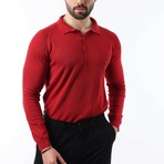 Knit Polo Sweater // Red (S)