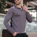 Tipped Polo Sweater // Gray (M)