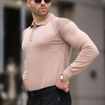 Knit Polo Sweater // Beige (2XL)