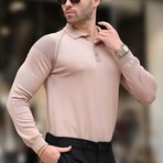 Knit Polo Sweater // Beige (2XL)