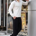 Tipped Polo Sweater // White (S)