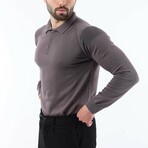 Knit Polo Sweater // Dark Gray (2XL)