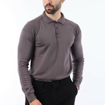 Knit Polo Sweater // Dark Gray (2XL)