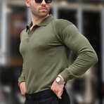 Knit Polo Sweater // Khaki (M)