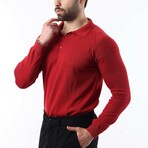 Knit Polo Sweater // Red (S)