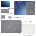 Matmend Stone Bath Mat 3-in-1 Diatomaceous Earth Drying Set