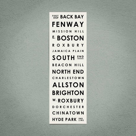 Boston 12" X 36" // Typographical Print