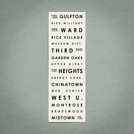 Houston 12" X 36" // Typographical Print