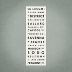 Seattle 12" X 36" // Typographical Print