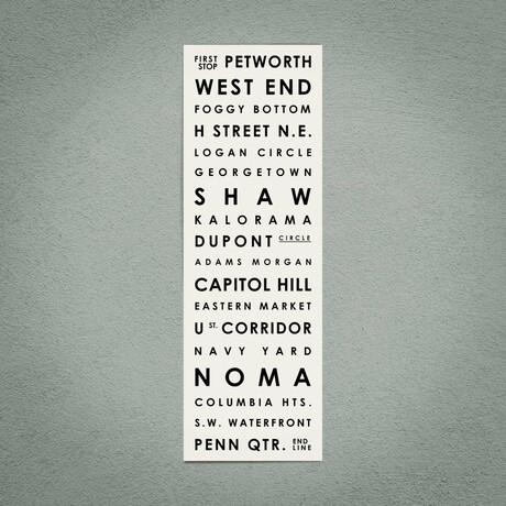 Washington Dc 12" X 36" // Typographical Print