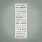 San Diego 12" X 36" // Typographical Print