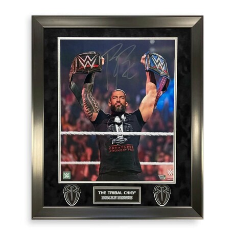 Roman Reigns // Signed Photo + Framed // Belts