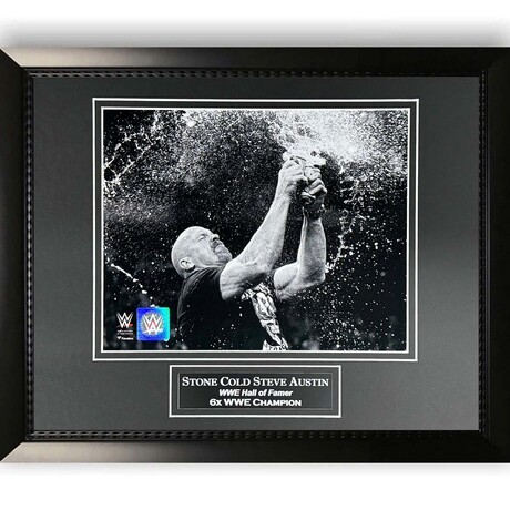 Stone Cold Steve Austin // Unsigned Photo + Framed // Beer Bash