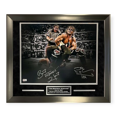 Bret Hart & Shawn Michaels // Signed Photo + Framed