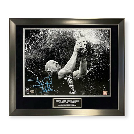 Stone Cold Steve Austin // Signed Photo + Framed // Beer Bash