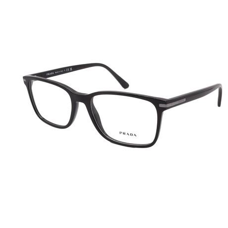 Prada // Mens // PR14WV 1AB101 Square Optical Glasses // Black  + Clear Demo Lenses