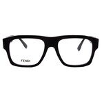 Fendi // Unisex // FE50113I 001 Square Optical Glasses // Black + Clear Demo Lenses