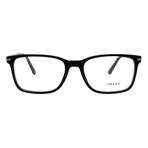 Prada // Mens // PR14WV 1AB101 Square Optical Glasses // Black + Clear Demo Lenses