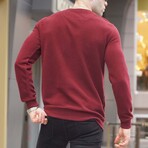 Crewneck w/ Knitted Details Sweater //Burgundy (M)
