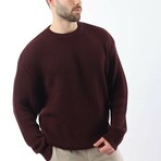 Crewneck Ribbed Sweater // Burgundy (M)