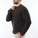 Crewneck Ribbed Sweater // Brown (S)